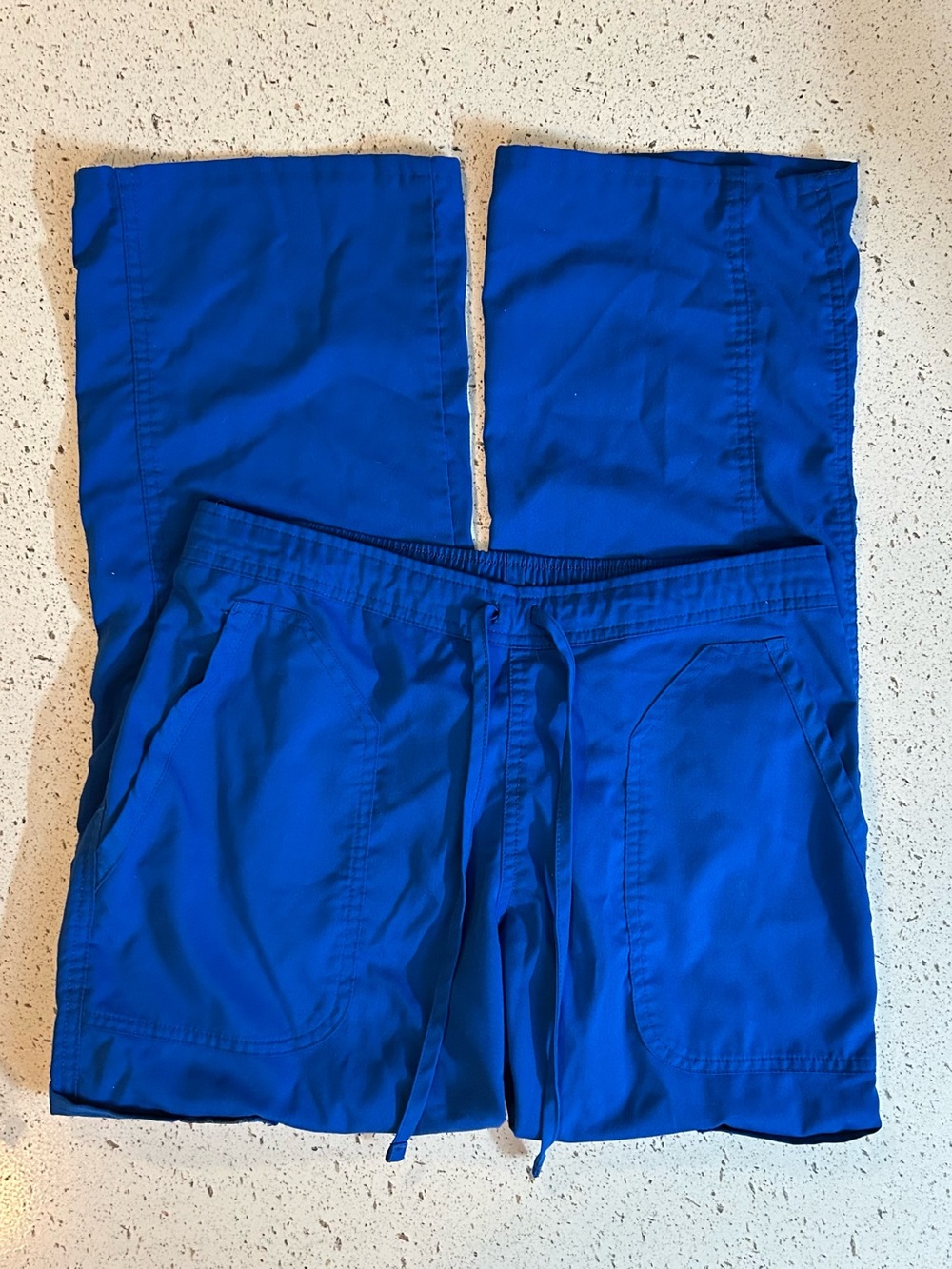 Cherokee Workwear Revolution Royal Blue Drawstring Flare Scrub Pants Size XS